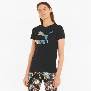 Puma Women's Crystal G. Cotton Graphic T-Shirt - Black Size XS